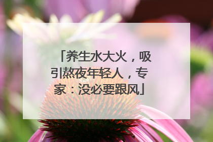 养生水大火，吸引熬夜年轻人，专家：没必要跟风