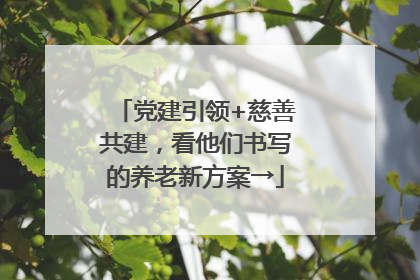 党建引领+慈善共建，看他们书写的养老新方案→