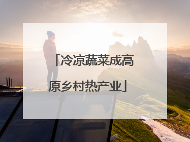冷凉蔬菜成高原乡村热产业