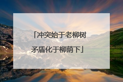 冲突始于老柳树 矛盾化于柳荫下