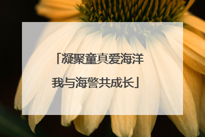 凝聚童真爱海洋 我与海警共成长