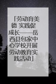 劳动育美德 实践促成长——岳西县包家中心学校开展劳动教育实践活动