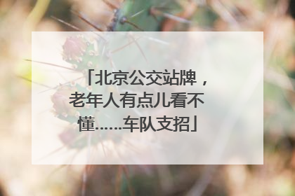 北京公交站牌，老年人有点儿看不懂……车队支招
