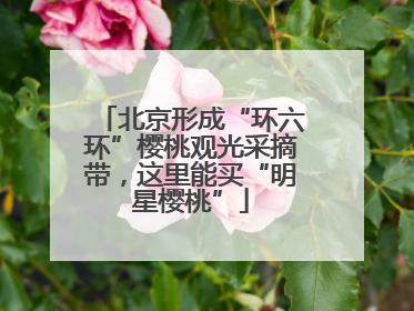 北京形成“环六环”樱桃观光采摘带，这里能买“明星樱桃”