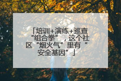 培训+演练+巡查“组合拳”，这个社区“烟火气”里有“安全基因”