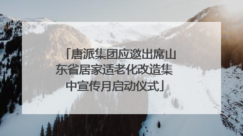 唐派集团应邀出席山东省居家适老化改造集中宣传月启动仪式