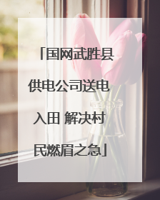 国网武胜县供电公司送电入田 解决村民燃眉之急