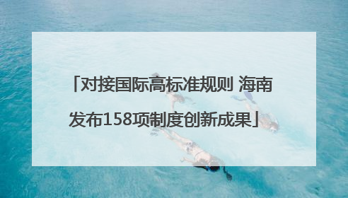 对接国际高标准规则 海南发布158项制度创新成果