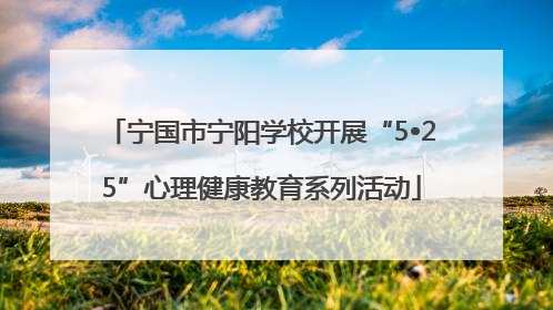 宁国市宁阳学校开展“5•25”心理健康教育系列活动