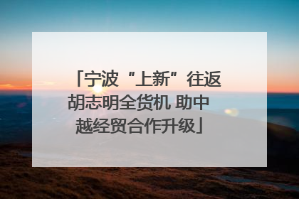 宁波“上新”往返胡志明全货机 助中越经贸合作升级
