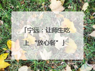 宁远：让师生吃上 “放心餐”