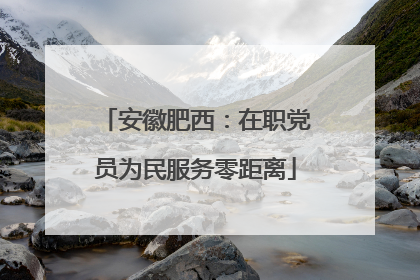 安徽肥西：在职党员为民服务零距离