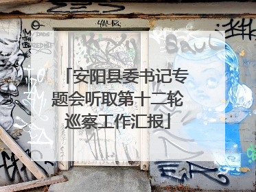 安阳县委书记专题会听取第十二轮巡察工作汇报