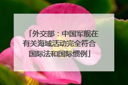 外交部：中国军舰在有关海域活动完全符合国际法和国际惯例