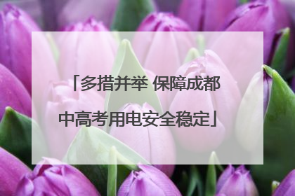 多措并举 保障成都中高考用电安全稳定