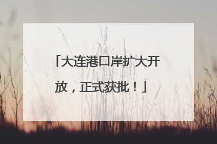 大连港口岸扩大开放，正式获批！