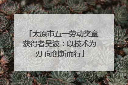 太原市五一劳动奖章获得者吴波：以技术为刃 向创新而行