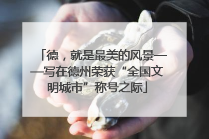 德，就是最美的风景——写在德州荣获“全国文明城市”称号之际