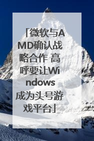微软与AMD确认战略合作 高呼要让Windows成为头号游戏平台
