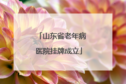 山东省老年病医院挂牌成立