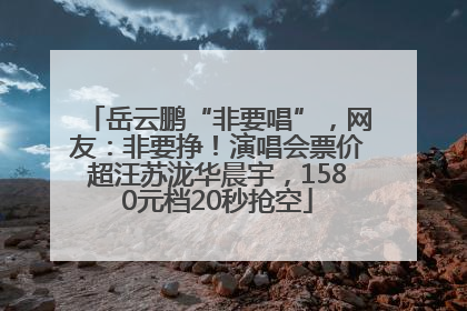 岳云鹏“非要唱”，网友：非要挣！演唱会票价超汪苏泷华晨宇，1580元档20秒抢空
