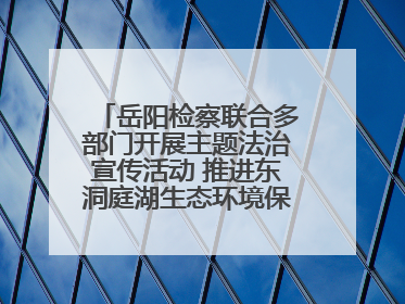 岳阳检察联合多部门开展主题法治宣传活动 推进东洞庭湖生态环境保护工作