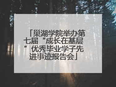 巢湖学院举办第七届“成长在基层”优秀毕业学子先进事迹报告会