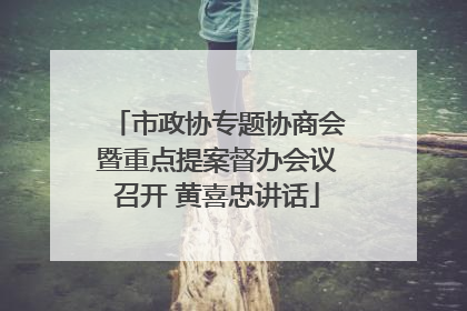 市政协专题协商会暨重点提案督办会议召开 黄喜忠讲话