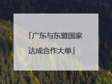 广东与东盟国家达成合作大单