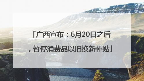 广西宣布：6月20日之后，暂停消费品以旧换新补贴