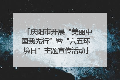庆阳市开展“美丽中国我先行”暨“六五环境日”主题宣传活动