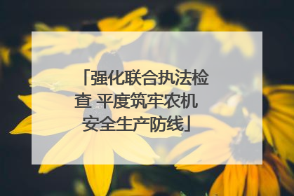 强化联合执法检查 平度筑牢农机安全生产防线