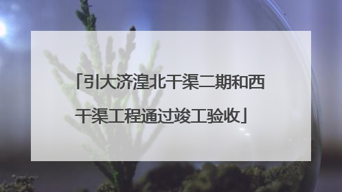 引大济湟北干渠二期和西干渠工程通过竣工验收