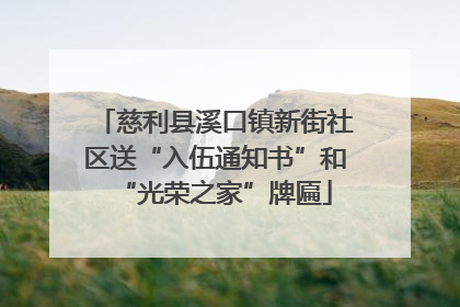 慈利县溪口镇新街社区送“入伍通知书”和“光荣之家”牌匾