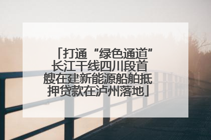 打通“绿色通道” 长江干线四川段首艘在建新能源船舶抵押贷款在泸州落地