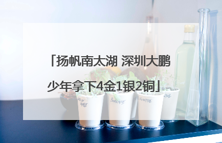 扬帆南太湖 深圳大鹏少年拿下4金1银2铜