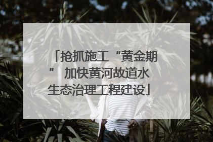 抢抓施工“黄金期” 加快黄河故道水生态治理工程建设