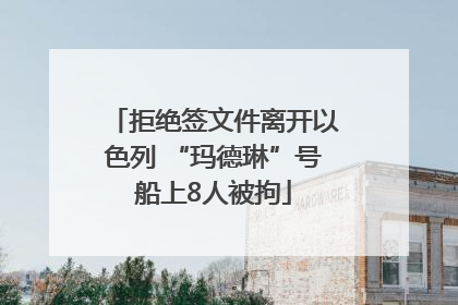 拒绝签文件离开以色列 “玛德琳”号船上8人被拘