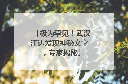 极为罕见！武汉江边发现神秘文字，专家揭秘