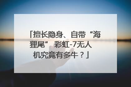 擅长隐身、自带“海狸尾” 彩虹-7无人机究竟有多牛？