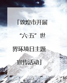敦煌市开展“六·五”世界环境日主题宣传活动