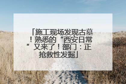 施工现场发现古墓！熟悉的“西安日常”又来了！部门：正抢救性发掘