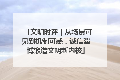 文明时评｜从场景可见到机制可感，诚信淄博锻造文明新内核