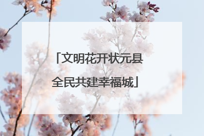 文明花开状元县 全民共建幸福城
