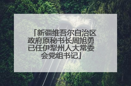 新疆维吾尔自治区政府原秘书长周旭勇已任伊犁州人大常委会党组书记