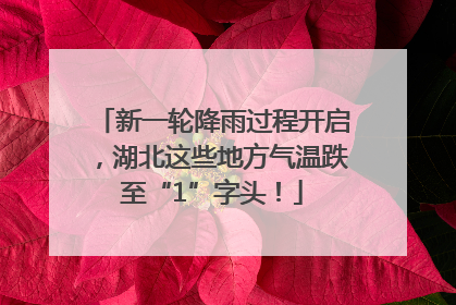 新一轮降雨过程开启，湖北这些地方气温跌至“1”字头！