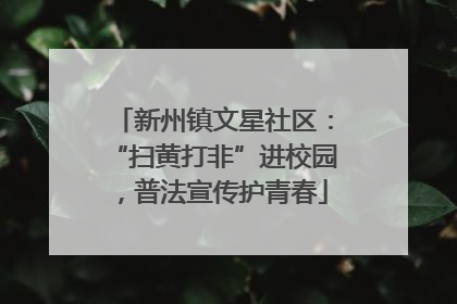 新州镇文星社区：“扫黄打非”进校园，普法宣传护青春
