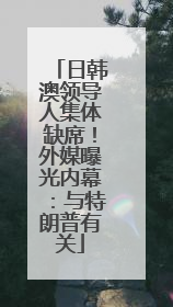 日韩澳领导人集体缺席！外媒曝光内幕：与特朗普有关