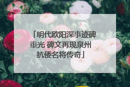 明代欧阳深事迹碑重光 碑文再现泉州抗倭名将传奇