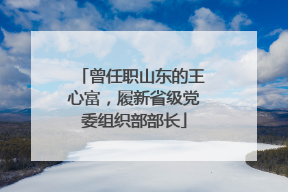 曾任职山东的王心富，履新省级党委组织部部长